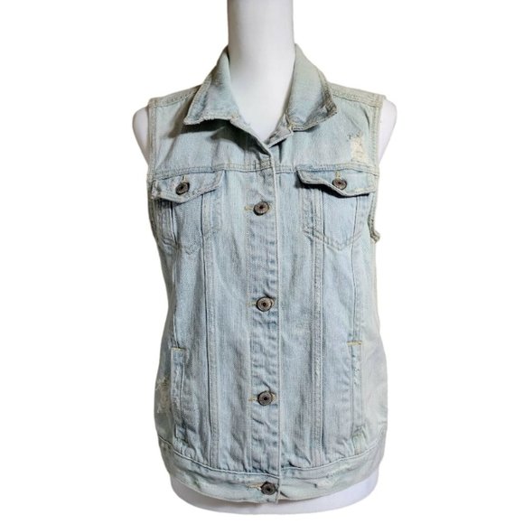 Abercrombie & Fitch Jackets & Blazers - ABERCROMBIE & Fitch Jean Vest Distressed Size Large